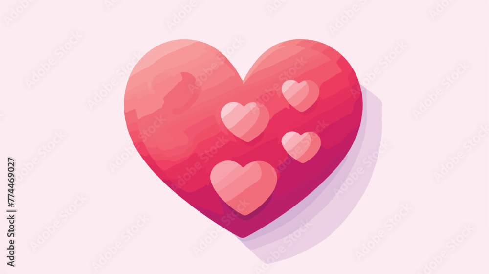 Love heart romantic valentine symbol flat cartoon v