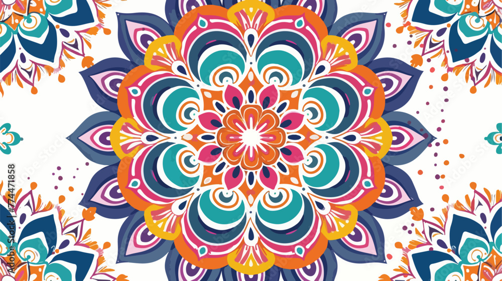 Mandala pattern design on white background illustra