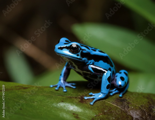 The poison dart frog is a brightly colored frog native to tropical Central and South America, it is known for its bright colors and toxic skin secretion