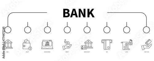 Bank banner web icon vector illustration concept
