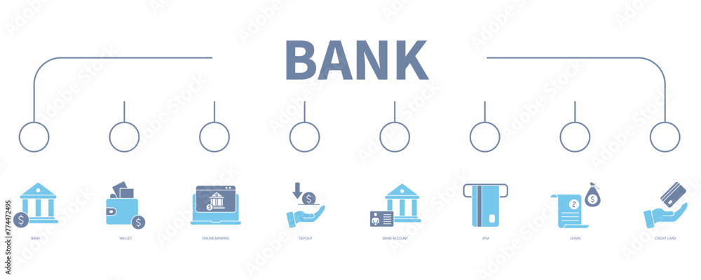 Bank banner web icon vector illustration concept Bank banner web icon vector illustration concept