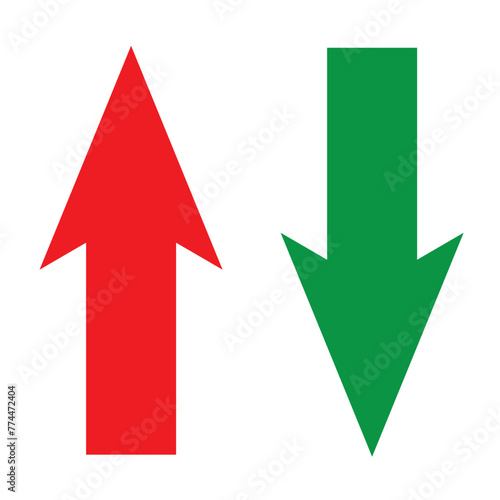 Up and down arrow flat style. Vector illustration icon isolated on white background.