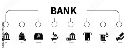 Bank banner web icon vector illustration concept