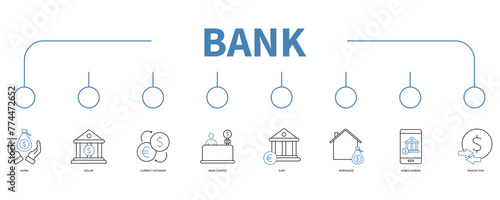 Bank banner web icon vector illustration concept