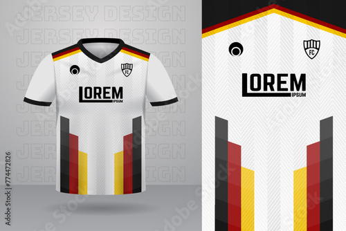 Modern white stripes jersey design with mockup