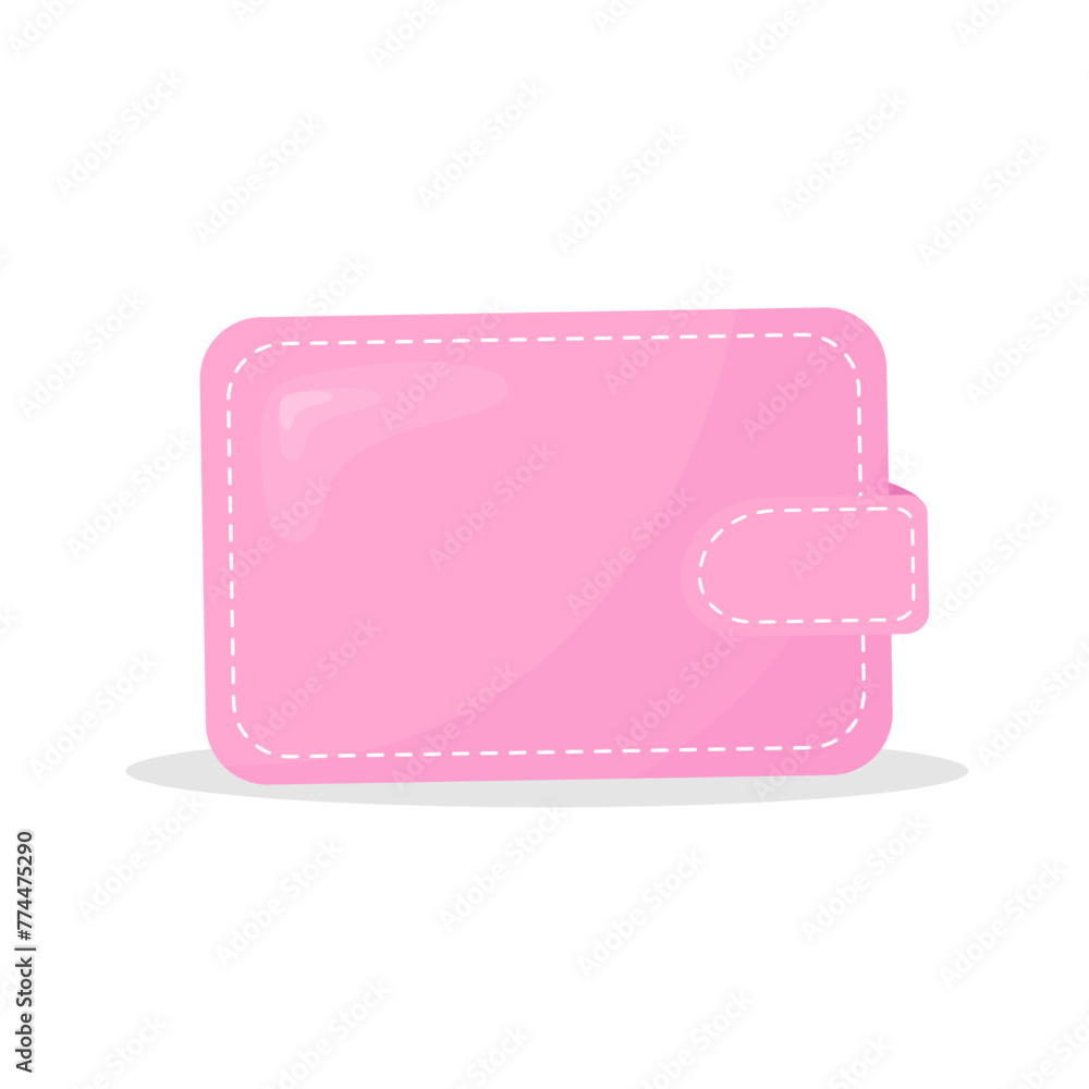 Pink lovely girly wallet vector illustration Pink lovely girly wallet vector illustration