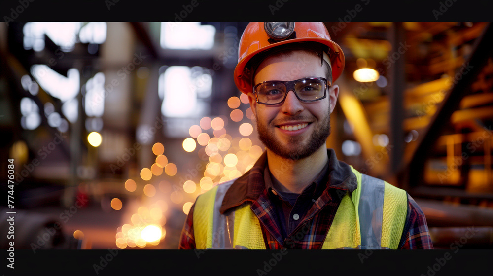 Portrait of a Professional Heavy Industry Engineer at a Steel Mill Portrait of a Professional Heavy Industry Engineer at a Steel Mill