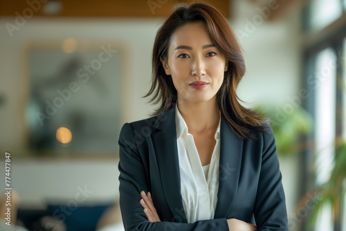 Portrait of a smiling asian businesswoman - Generative AI