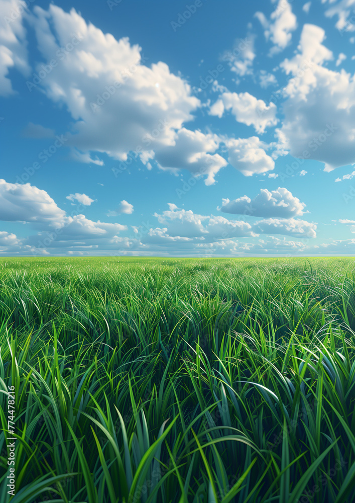Obraz premium green field and sky
