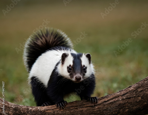 Skunks are mammals in the family Mephitidae. They are known for their ability to spray a liquid with a strong, unpleasant scent from their anal glands © Gianpiero