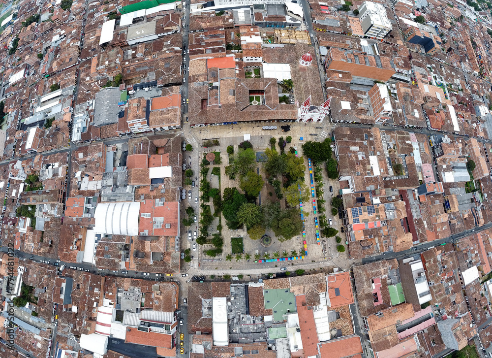 La Ceja, Antioquia - Colombia. March 9, 2024. Aerial view of the municipality, it is one of the largest flower producers
