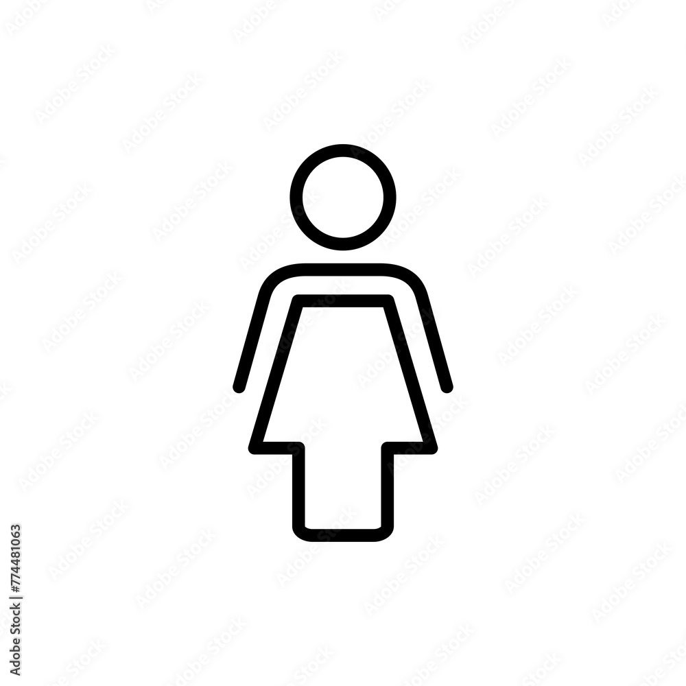 Female icon vector isolated on white background. woman icon vector Female icon vector isolated on white background. woman icon vector