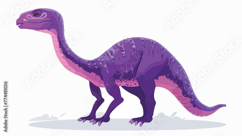 Purple parasaurolophus standing on two feet illustr