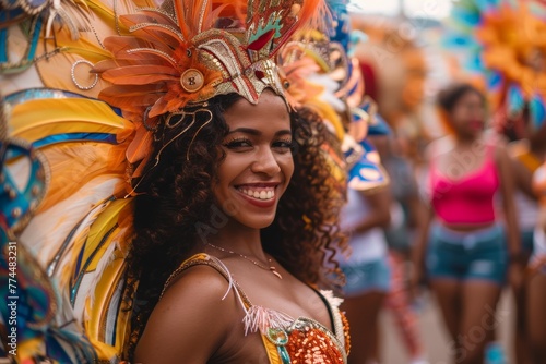 Carnival Joy in a Burst of Colorful Feathers
