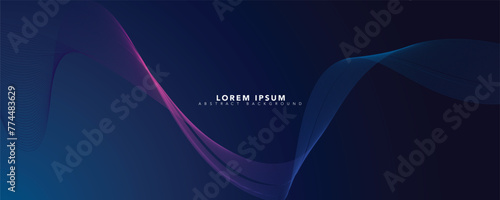 Abstract background with glowing wave. Shiny moving lines design element. Modern smooth wavy lines. Futuristic concept. Suit for banner, brochure, cover, website, corporate, flyer