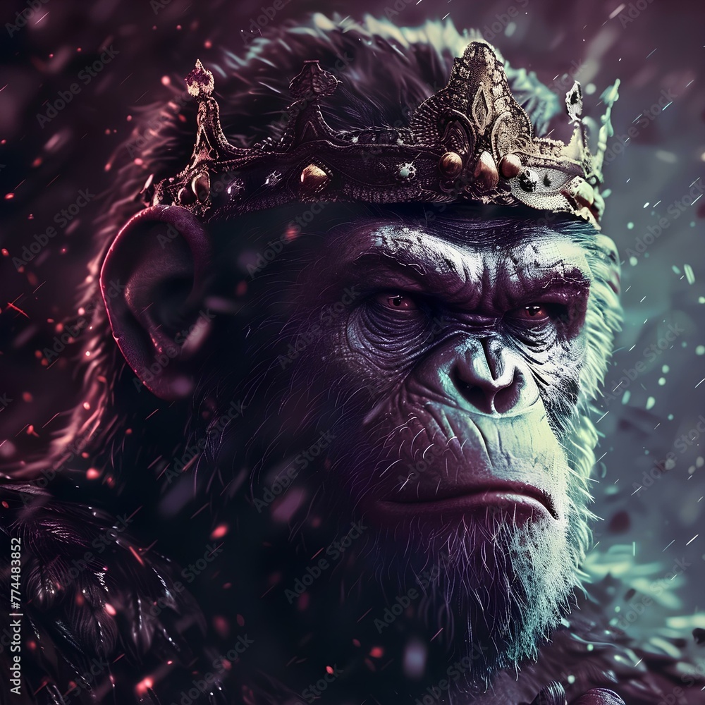 monkey king wearing a crown