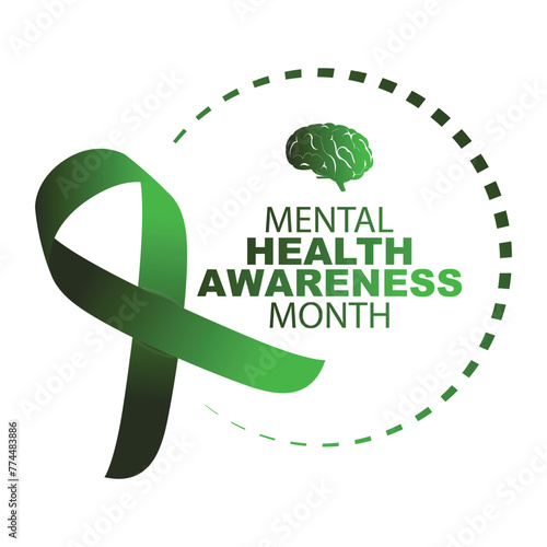 May is Mental Health Awareness Month banner. Mental Health Awareness an annual campaign highlighting awareness of mental health. Vector design illustration.
