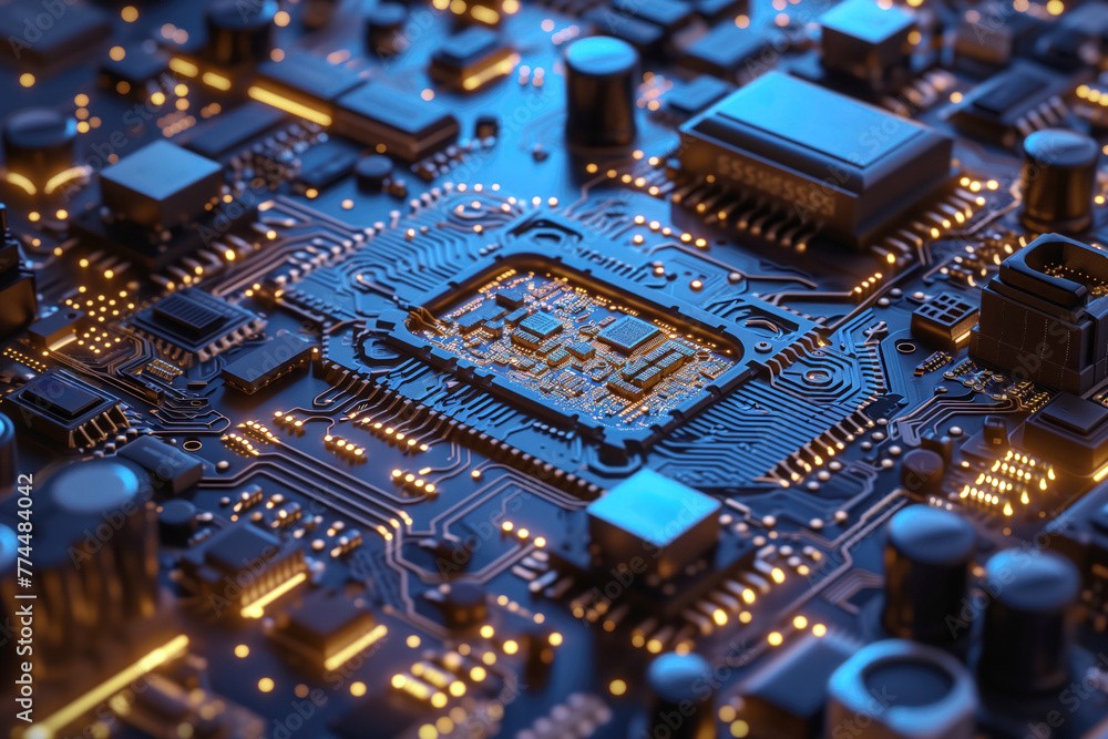 Digital technology circuit board for computer motherboards Generative AI Digital technology circuit board for computer motherboards Generative AI