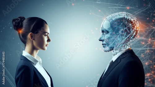 Enhancing Communication: Woman in Business Leveraging AI Technology for Real-Time Translation Communication