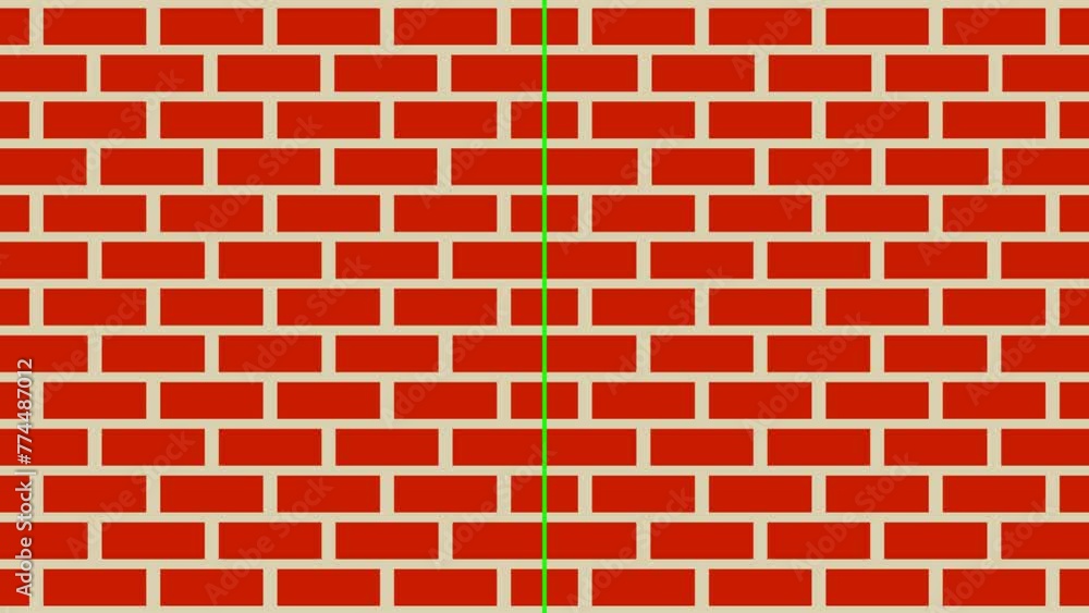 Animation of red brick wall gate on green background.
Animation of red brick wall gate on green background.