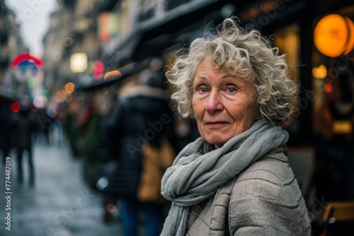 Portrait of an elderly woman on the streets of Paris, France © Iigo