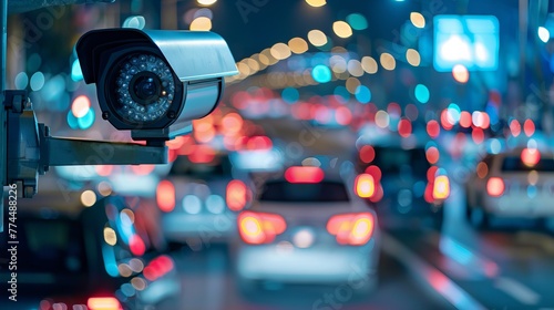 Another representation of smart LPR camera solutions on a landing page, focusing on automated license plate recognition and vehicle speed detection for monitoring and traffic rule adherence photo