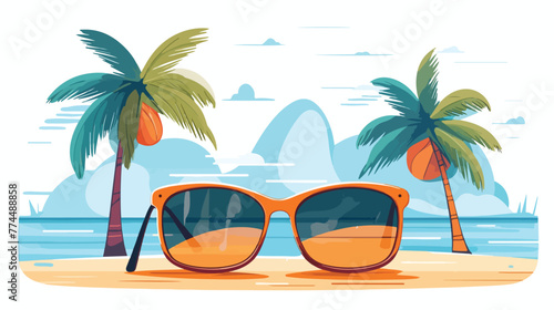 Summer beach and vacation with flemish sunglasses s