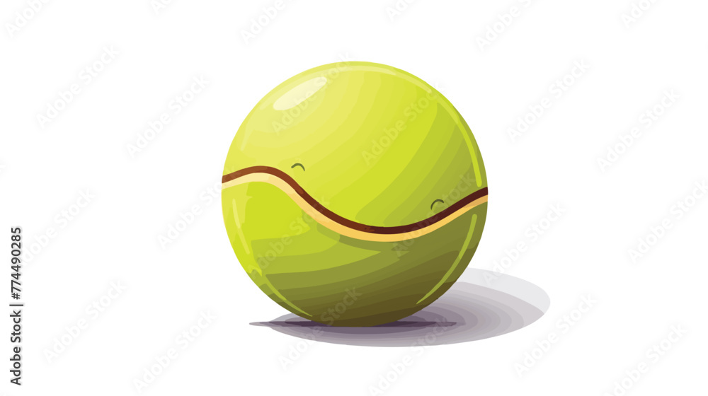 Tennis ball isolated flat cartoon vactor illustrati