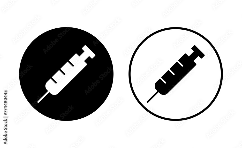 Syringe icon set. injection icon vector.