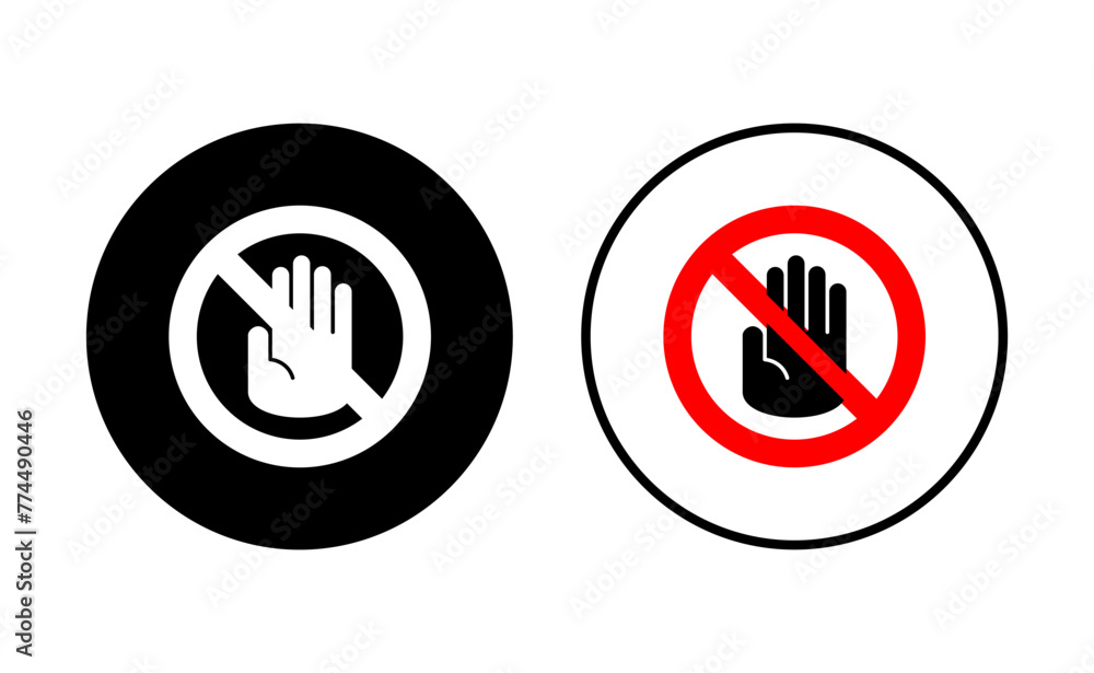 Stop icon set. stop road sign. hand stop icon vector Stop icon set. stop road sign. hand stop icon vector