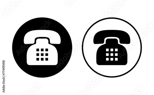 Telephone icon set. phone icon vector. photo