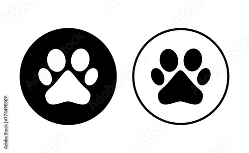 Paw icon set. paw print icon vector. dog or cat paw