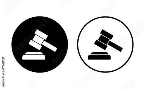 Gavel icon set. judge gavel icon vector. law icon vector. auction hammer