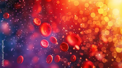 blood cells, medical background, bright colored theme, science and education photo