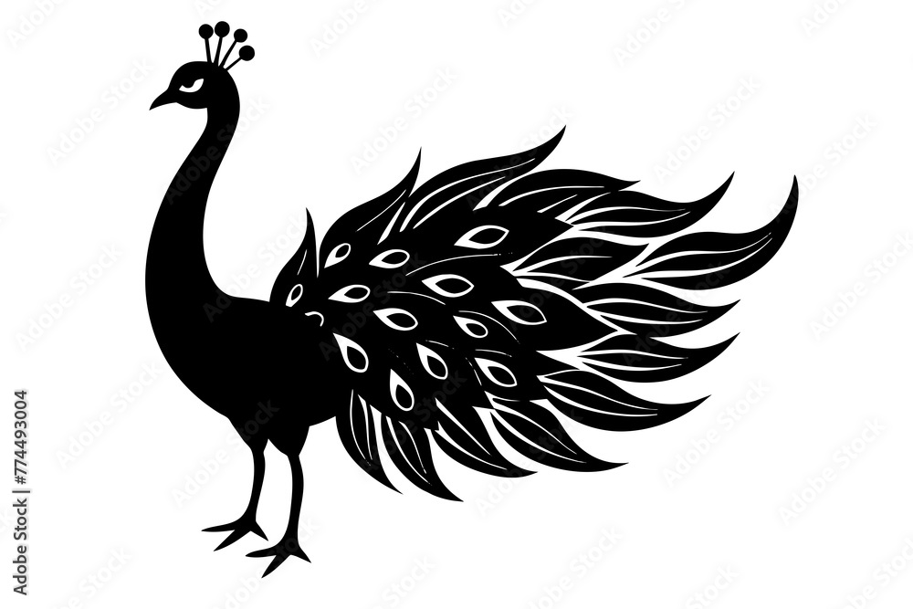 Beauty peacock vector silhouette illustration ,peacock tattoo design icon,logo and vector illustration Beauty peacock vector silhouette illustration ,peacock tattoo design icon,logo and vector illustration