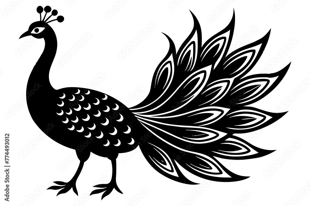 Beauty peacock vector silhouette illustration ,peacock tattoo design icon,logo and vector illustration Beauty peacock vector silhouette illustration ,peacock tattoo design icon,logo and vector illustration