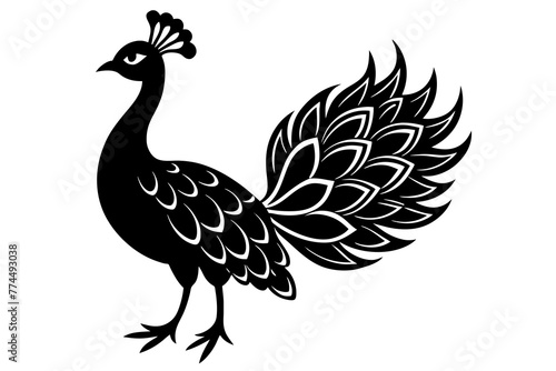 Wallpaper Mural Beauty peacock vector silhouette illustration ,peacock tattoo design icon,logo and vector illustration Torontodigital.ca