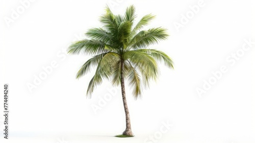 Coconut palm tree isolated on white background.