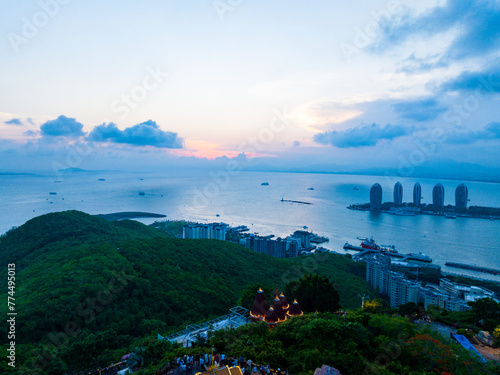 Summer evening panorama of Luhuitou Scenic Area, Sanya, Hainan, China © hu