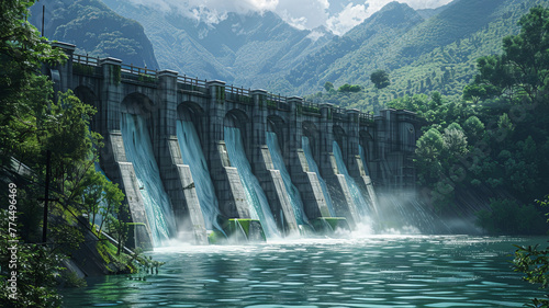 exterior of Ituango Hydroelectric plant,generative ai