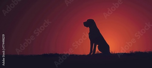 Minimalistic Dog Illustration - Warm Tones and Copy Space - Friendly Pet Concept