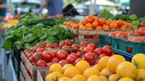 Fresh Vegetables on Display at a Local Farmers Market During the Day
