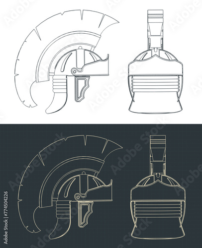 Roman legionary helmet blueprints