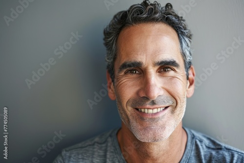 Portrait of a handsome middle-aged man smiling at the camera