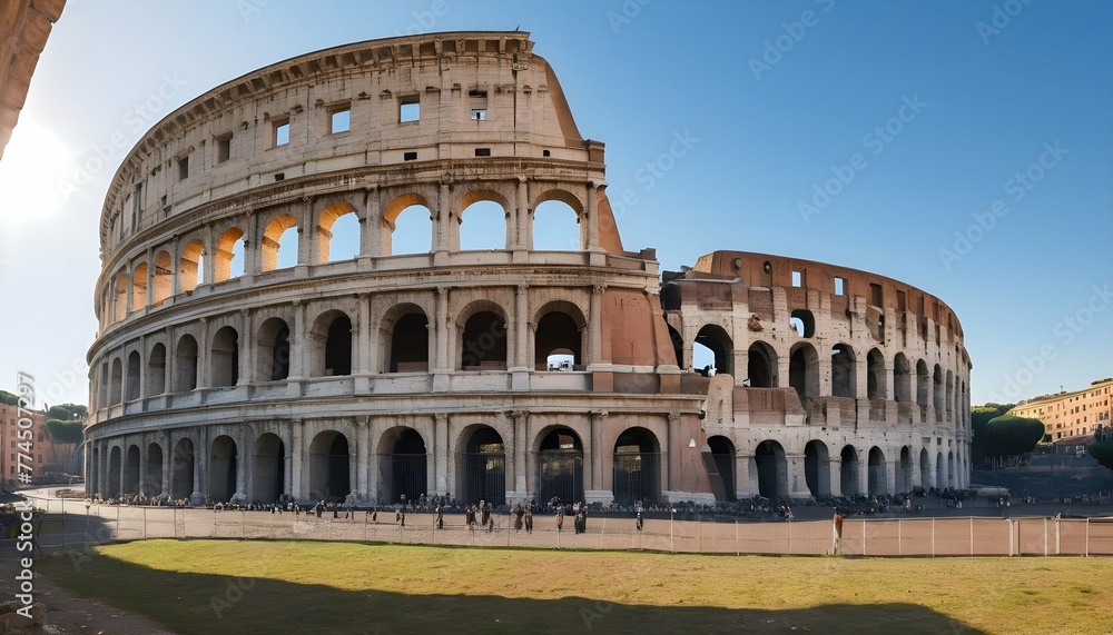 Captivating Sunlit Scene Of The Colosseum In Rome  3