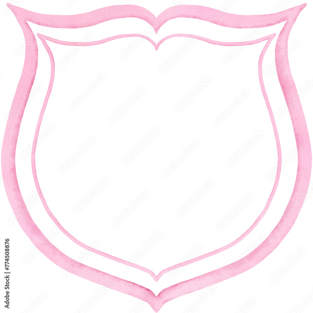 Watercolor pink frame clipart, Hand drawn wedding victorain crest illustration, Mothers day decoration