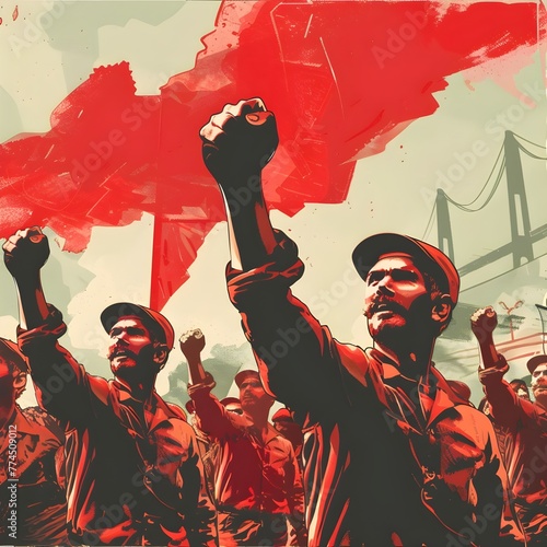 Old poster, Propaganda, Placate, 1 May, Labour Day, Workers