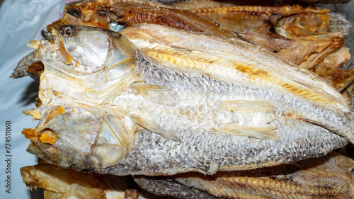 Various Jbiracás, dehydrated trairas, genus of carnivorous freshwater fish in the family Erythrinidae, scientific name: Hoplias. photo