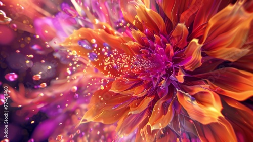 A burst of bright petals exploding into a mesmerizing psychedelic dance.