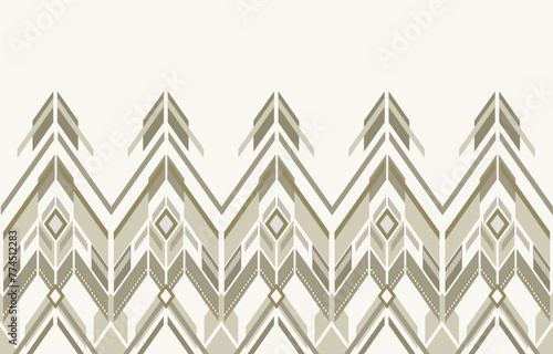 Ethnic tribal Aztec beige background. Seamless tribal pattern, folk embroidery, tradition geometric Aztec ornament. Tradition Native and Navaho design for fabric, textile, print, rug, paper